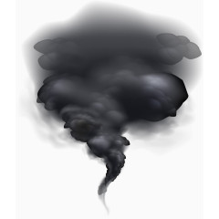 浓重的黑色龙卷风烟雾