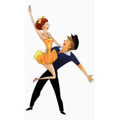 跳舞的人卡通人物手绘