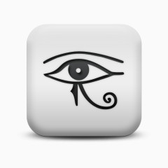 不光滑的白色的广场图标文化埃及眼睛文化偶像