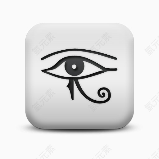 不光滑的白色的广场图标文化埃及眼睛文化偶像