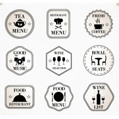 9款简洁餐厅标签矢量素材