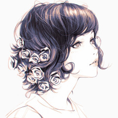 短发美女