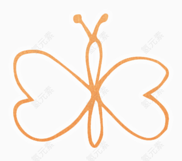 橙色线条蝴蝶