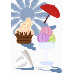 矢量冰淇淋装饰图案免扣素材