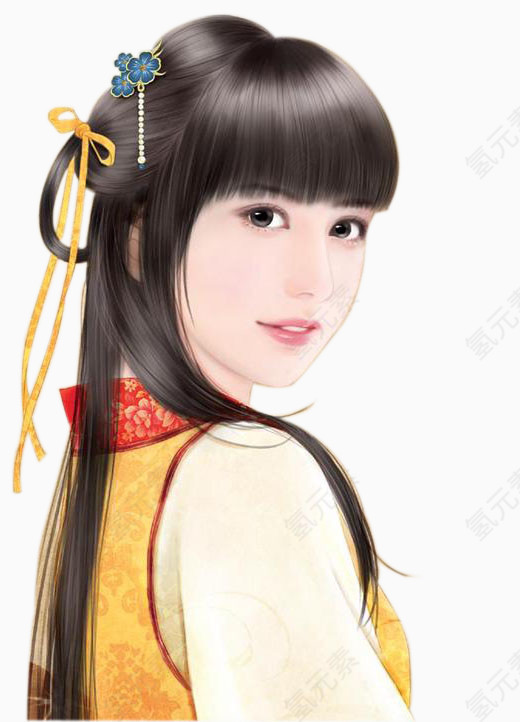 png手绘唯美古典人物