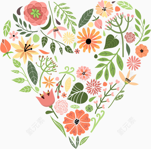 创意花卉组合爱心