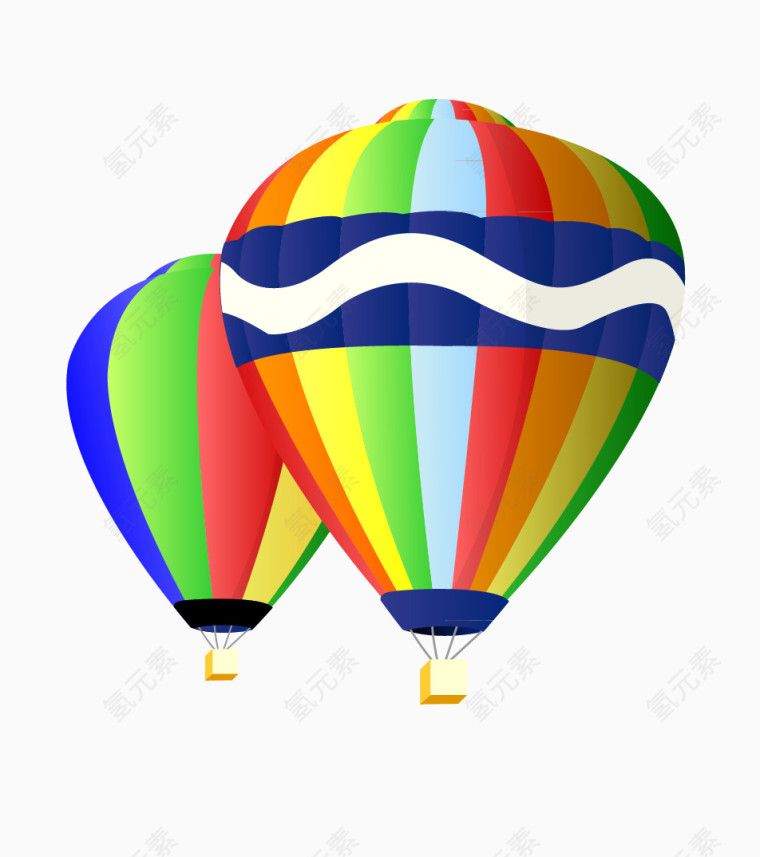 卡通漂浮热气球