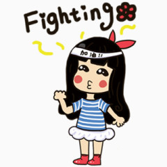 手绘卡通人物长发女孩素材PNG