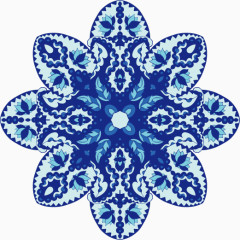 中国风蓝色青花瓷纹样