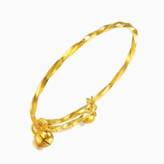 周生生黄金足金活动响铃BB宝宝儿童手镯满月送礼13195K二