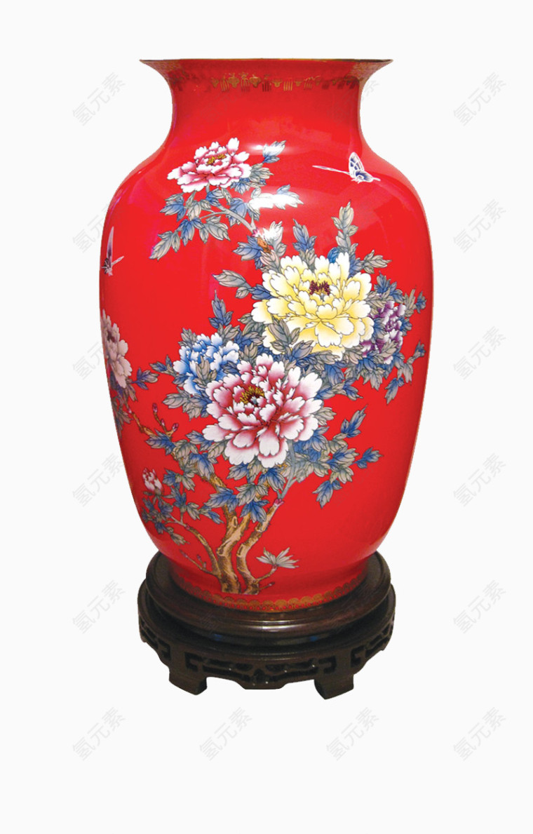 红色花瓶
