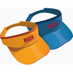 手绘遮阳帽矢量图