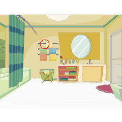室内场景卡通浴室