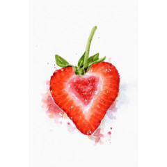 水彩草莓
