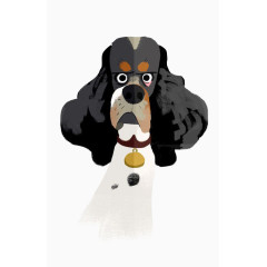 手绘黑色贵妇狗