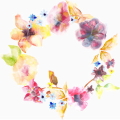 手绘春季水彩花卉png素材