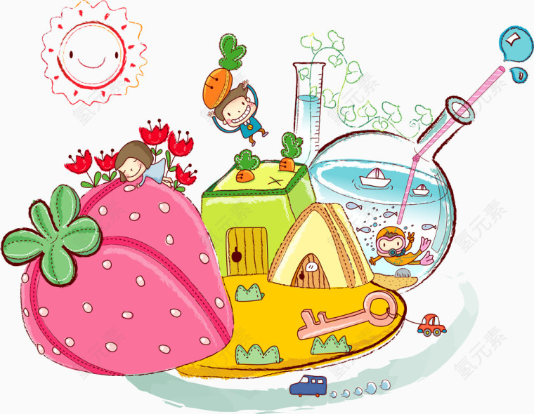 卡通幼儿园插画