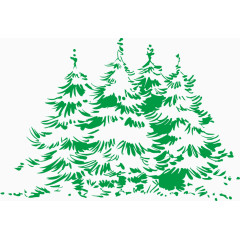 平面的手绘松树