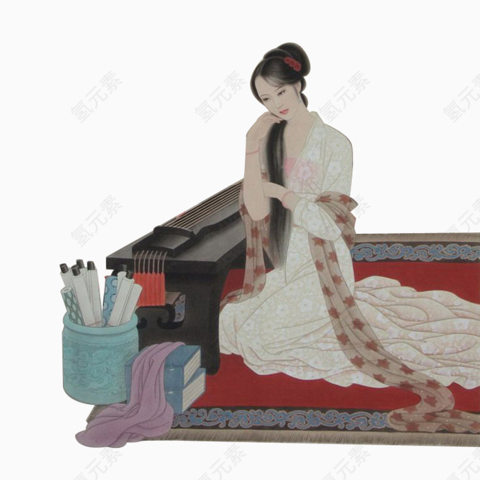 经典古代淑女png素材