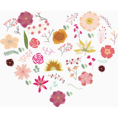 可爱花朵拼图爱心