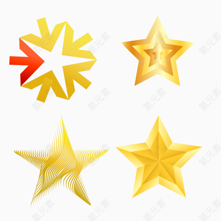 几何金色星星素材