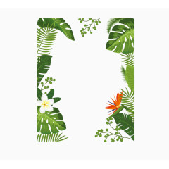 芭蕉叶树叶装饰性边框文字图片边框