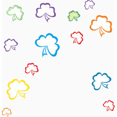 彩色叶子形状漂浮背景装饰