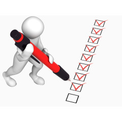 拿着红笔的小人