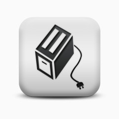 磨砂白广场图标食品饮料烤面包机食品饮料图标