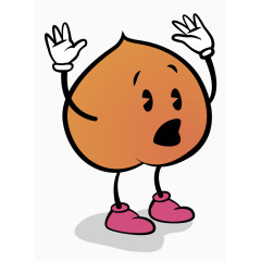 卡通手绘举双手投降的桃子 