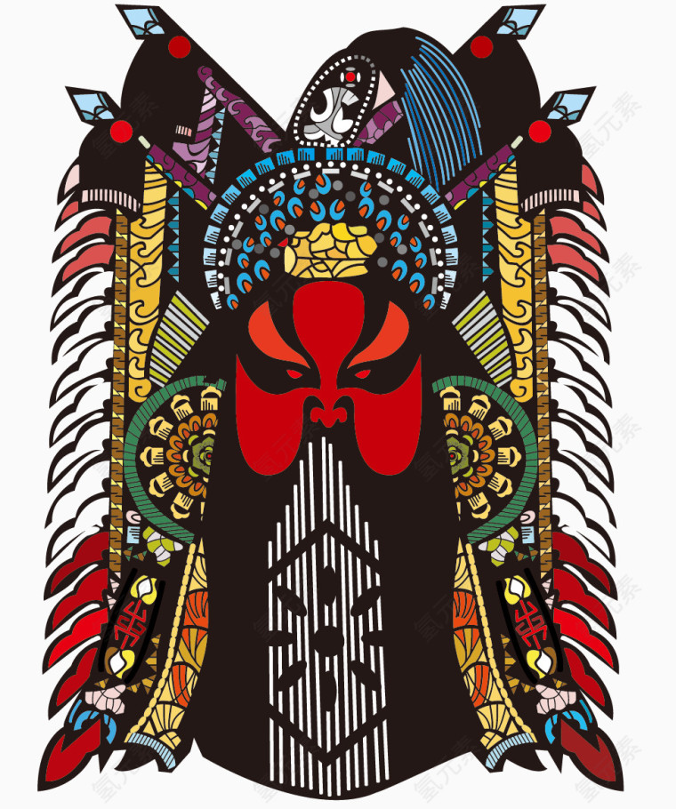  名族风特色变脸京剧脸谱