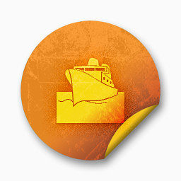 橙色垃圾贴纸徽章橙色垃圾贴纸