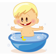 洗澡的男婴