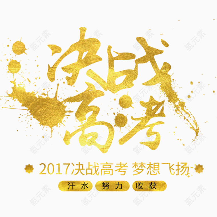 决战高考金色艺术字