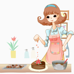 美女做的蛋糕