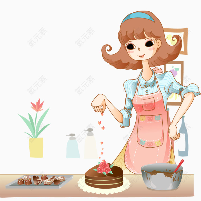 美女做的蛋糕