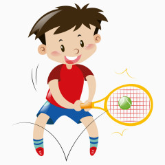 打网球的小男孩