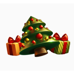 圣诞树和礼品盒