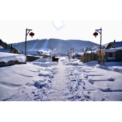 山中村庄雪景