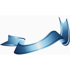 手绘蓝色彩带标签