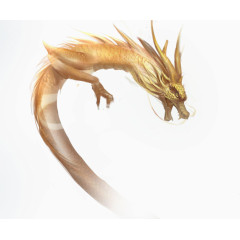 黄色金色中国龙卡通立体龙