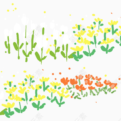 手绘鲜艳小花元素