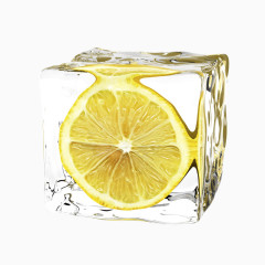 冰块里的柠檬片