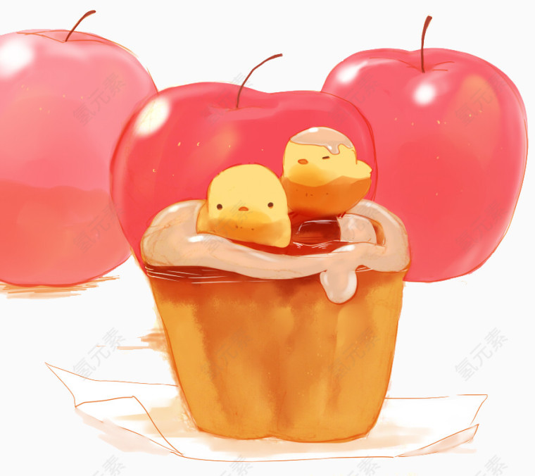 苹果蛋糕小鸡