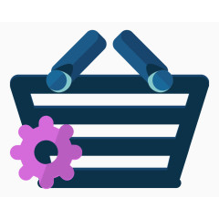 手绘简约购物筐图标元素