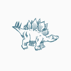 卡通手绘素描恐龙