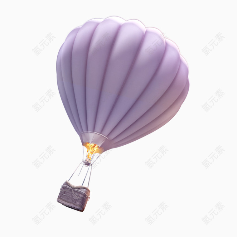 卡通紫色热气球浪漫爱情