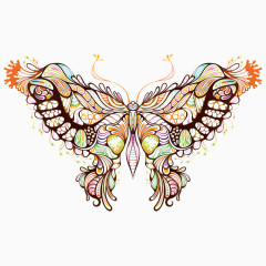彩色花纹装饰蝴蝶