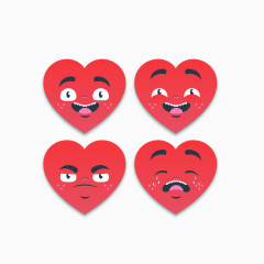 4款创意表情爱心