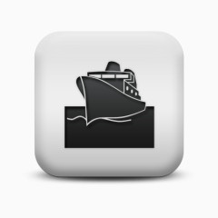 磨砂白广场图标运输旅行运输船交通出行图标